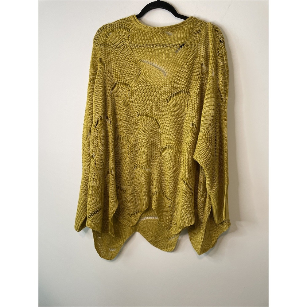 ChicSoul 1X/2X‎ Mustard Open Knit Sweater Oversized Tunic Pullover Boho - Picture 8 of 15